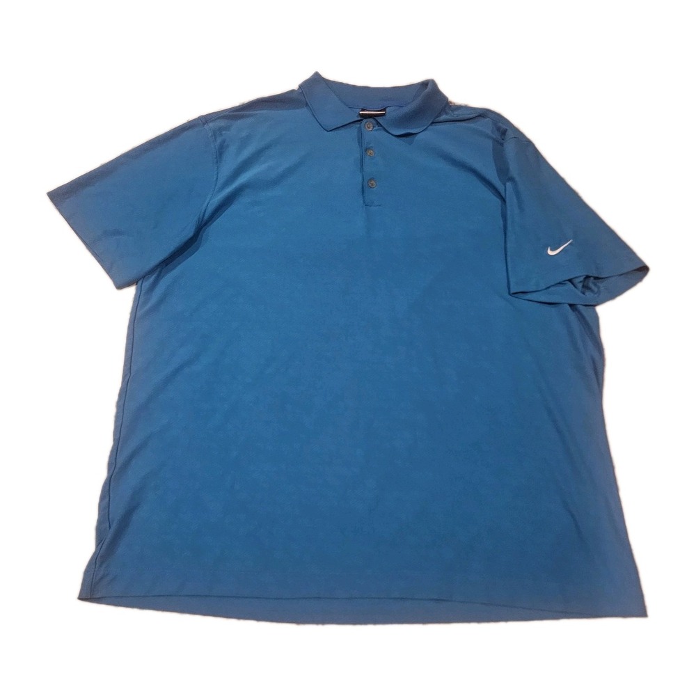 Nike Golf Polo Shirt Mens XL Blue Dri-Fit‎ Short Sleeves AOP